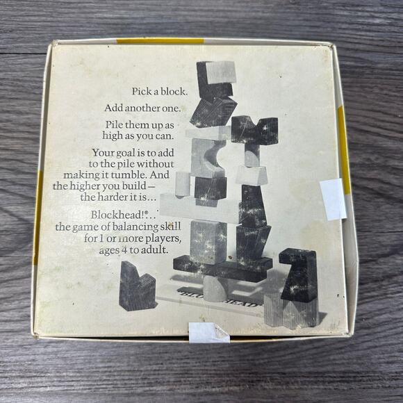 Vtg 1975 Blockhead Parker Brothers Board Game Balancing Skill Game Wooden Blocks - Picture 2 of 3